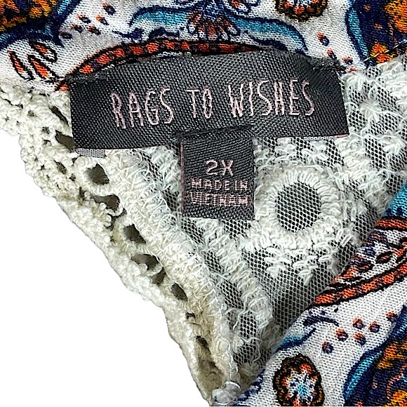 Rags To Wishes plus size 2x sleeveless lace floral mandala scoop neck top EUC - Picture 10 of 11